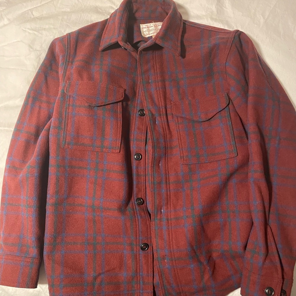 Filson red plaid jacket shirt - M